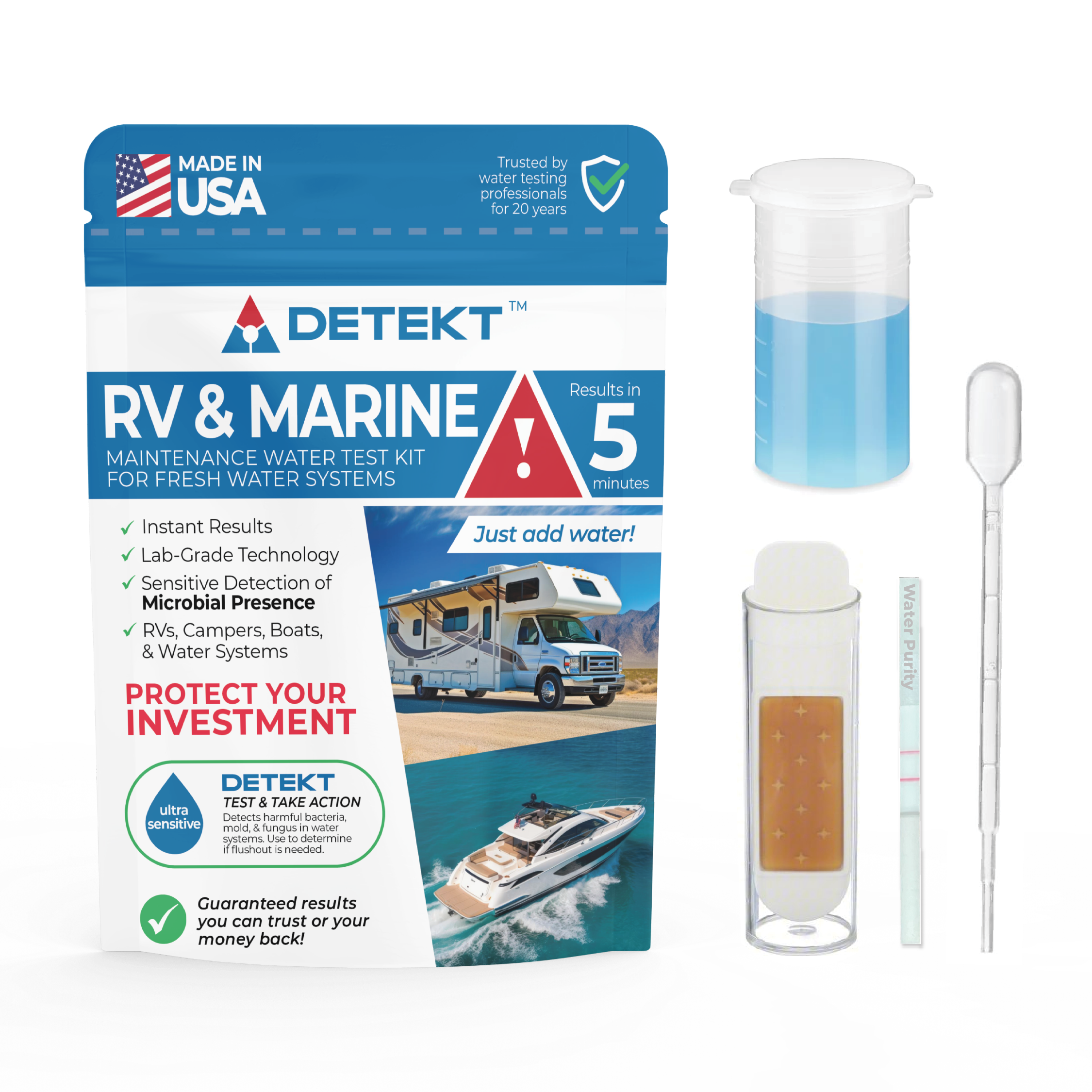 RV Water Test Kit for Bacteria, Mold, & Microbes