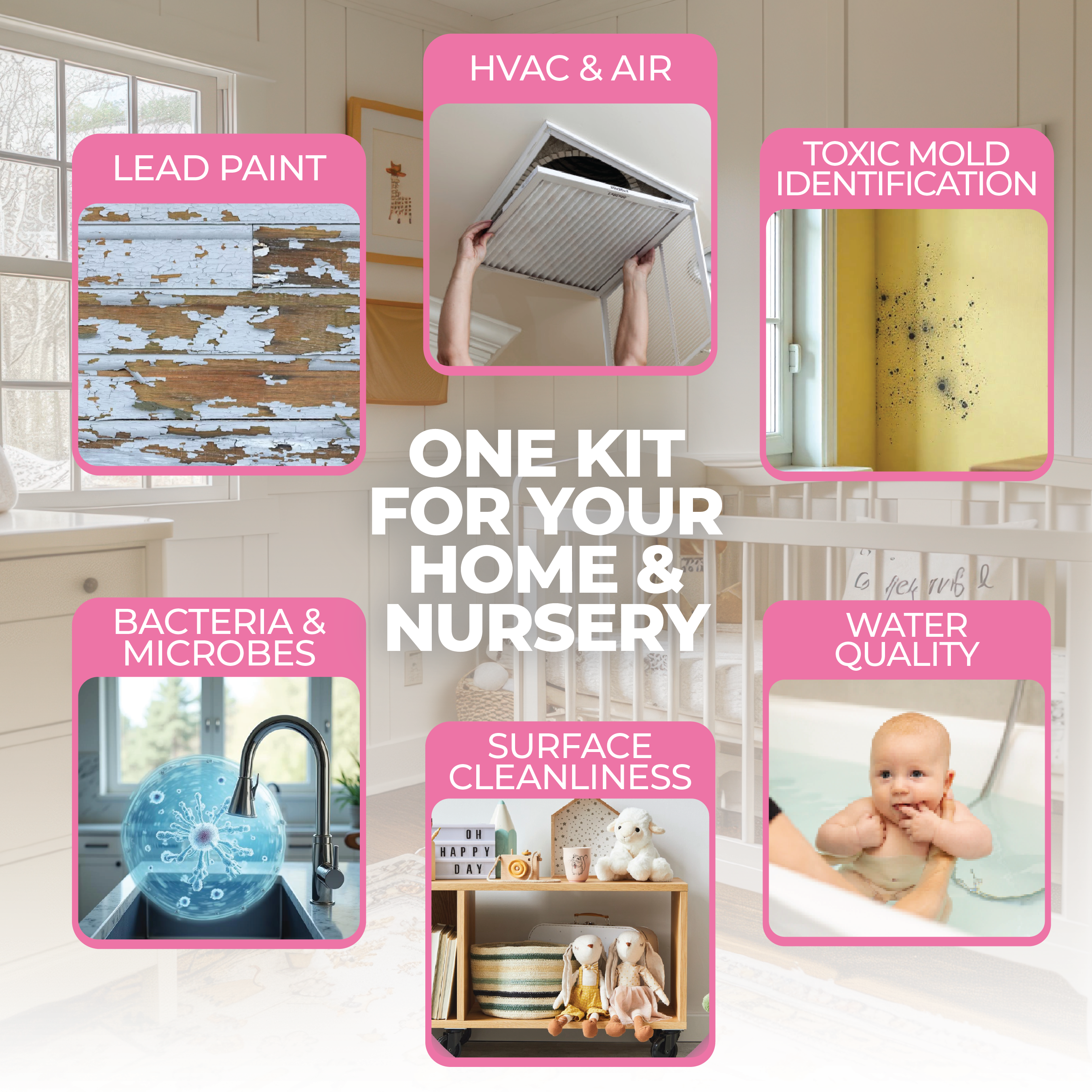 Nursery Prep Kit for Expecting Parents – Test Air, Water, Surfaces – Mom-Approved for Peace of Mind